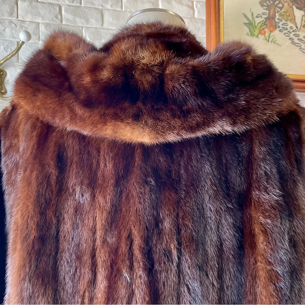 Vintage Brown German Kruse Gross Minneapolis High End Brown 100% Mink Fur Coat - Picture 8 of 15